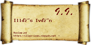 Illés Iván névjegykártya
